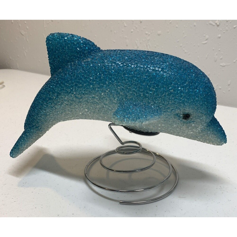 Vintage 90s Dolphin Lamp 11’ Popcorn Blue Night Light Tested Table Desk Lamp 3D - Picture 5 of 5